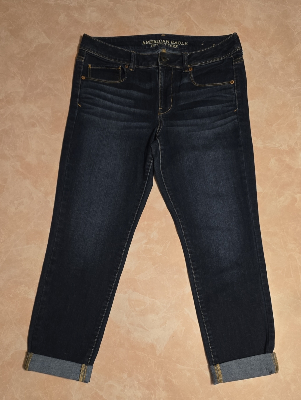 American Eagle Outfitters Dark Blue Super Skinny Cropped Jeans